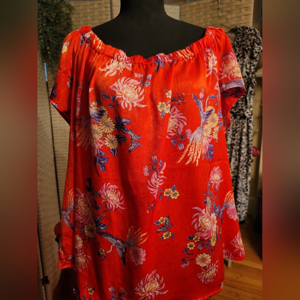 💥Forever 21 off the shoulder red top size 3x